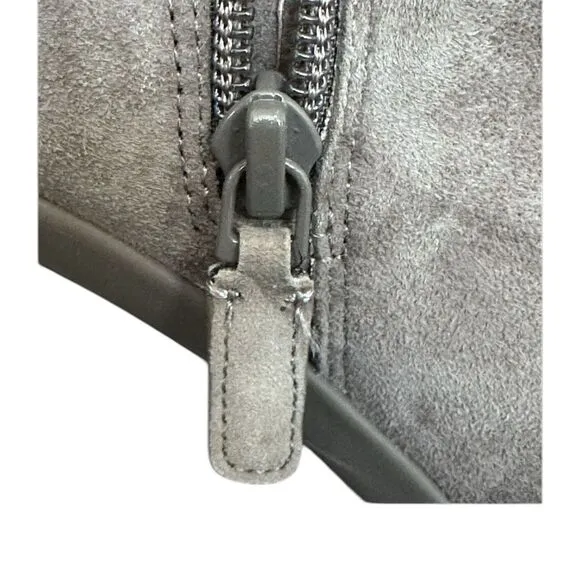 Cole Hann Grand Ambition York Bootie Boot in Gray Grey Suede 3.5&quot; heel Size 8