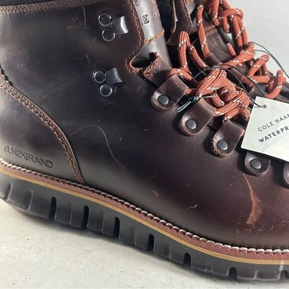 Cole Haan Zerogrand Hiker Mens Leather Waterproof Boots Brown Size 9.5 M