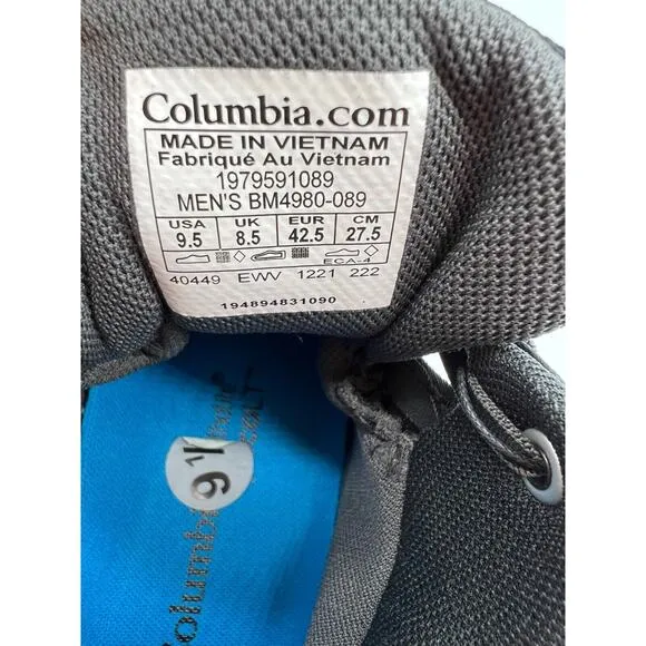 Columbia Escape Thrive Endure Men's Black/Grey Hiking Shoes Size 9.5 NEW🛒