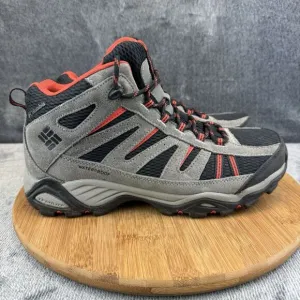 Columbia Mens Charter Oak Size 9 Boots gray Black Waterproof Hiking Omnigrip