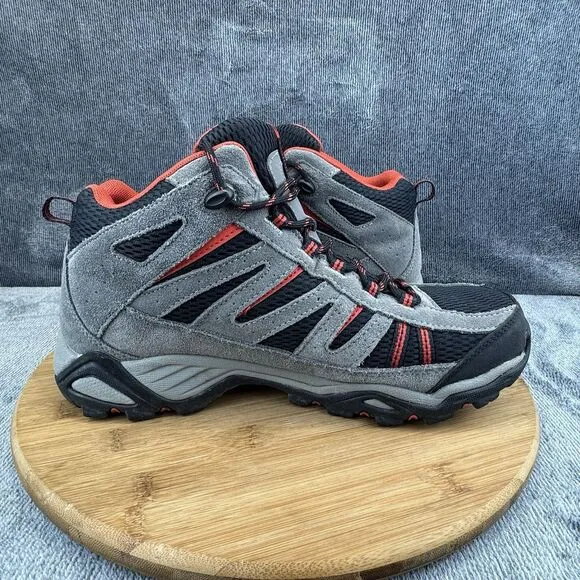 Columbia Mens Charter Oak Size 9 Boots gray Black Waterproof Hiking Omnigrip