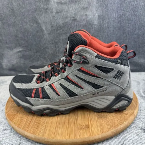 Columbia Mens Charter Oak Size 9 Boots gray Black Waterproof Hiking Omnigrip