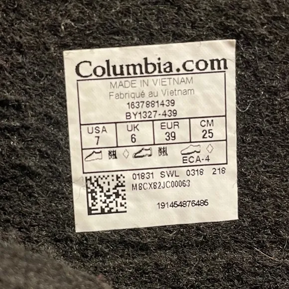 COLUMBIA POWDERBUG PLUS II BOOTS IN ABYSS/GRAY AND SHARK/SILVER GRAY Youth 7