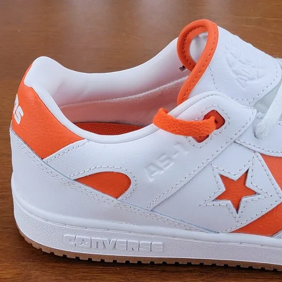 Converse Alexis Sablone AS-1 Pro Ox Leather Skate Shoes A08130C White/Orange 8.5