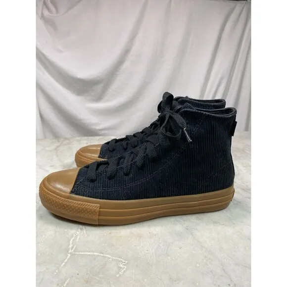 Converse All Star M 6.5 W 8.5  Chuck Taylor Pro Black Corduroy Hi Skate Shoes