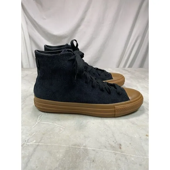 Converse All Star M 6.5 W 8.5  Chuck Taylor Pro Black Corduroy Hi Skate Shoes