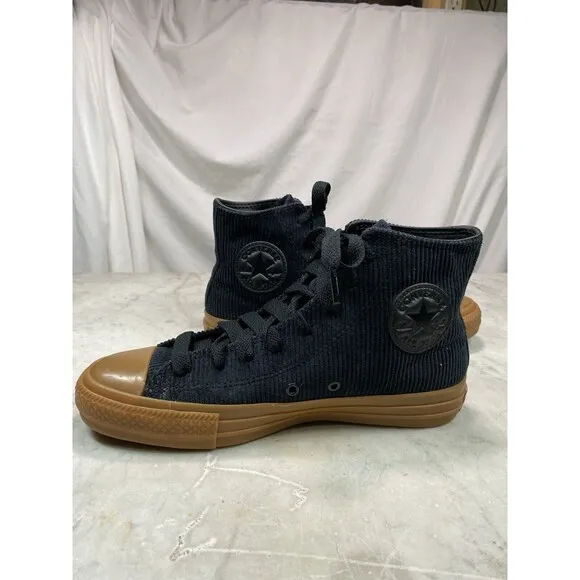 Converse All Star M 6.5 W 8.5  Chuck Taylor Pro Black Corduroy Hi Skate Shoes