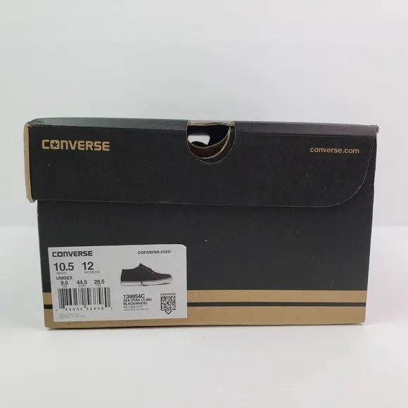 Converse Cons Sea Star LS Mid Mens Sz 10.5 Womens Sz 12 Black Skate Sneaker Shoe