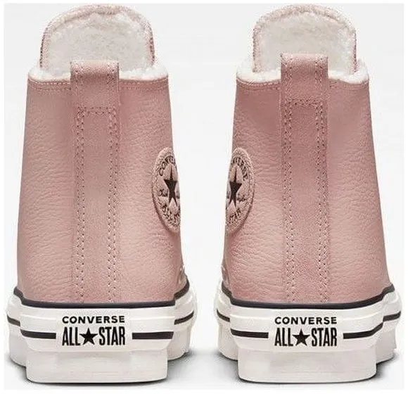 Converse Ctas Eva Life Hi Girls Mauve/White Leather Skate Shoes