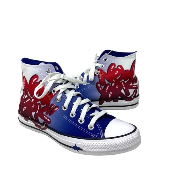 Converse Ctas High Top Shoes Canvas Sneaker For Women Blue White Skate A04167C