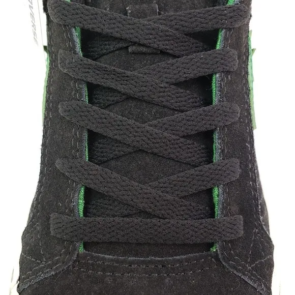 Converse Gates Mid Mens Sz 8 Women Sz 9.5 Black Green Suede Skate Sneaker Shoe