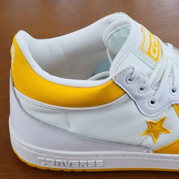 Converse Men's Fastbreak Pro Mid Skater Shoes A08687C White/Light Yellow Size 11