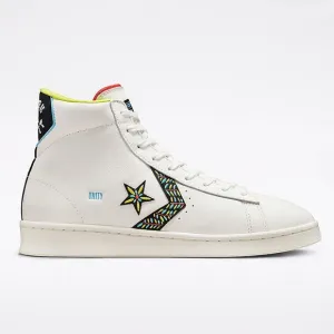 Converse Pro Leather Hi Peace Unity Mens Size 8.5 Vintage White Leather Shoes