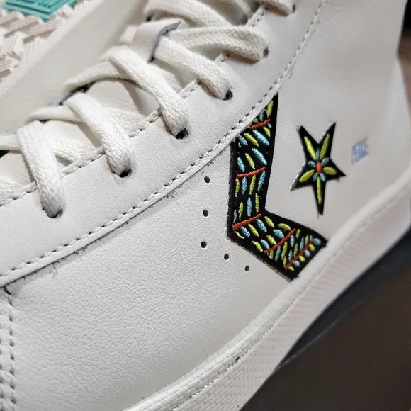 Converse Pro Leather Hi Peace Unity Mens Size 8.5 Vintage White Leather Shoes