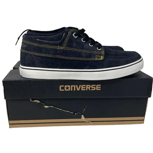 Converse Sea Star LS Mid Suede Skate Shoes Black Mens 9.5 US Womens 11 NEW NIB