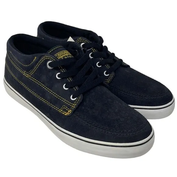 Converse Sea Star LS Mid Suede Skate Shoes Black Mens 9.5 US Womens 11 NEW NIB