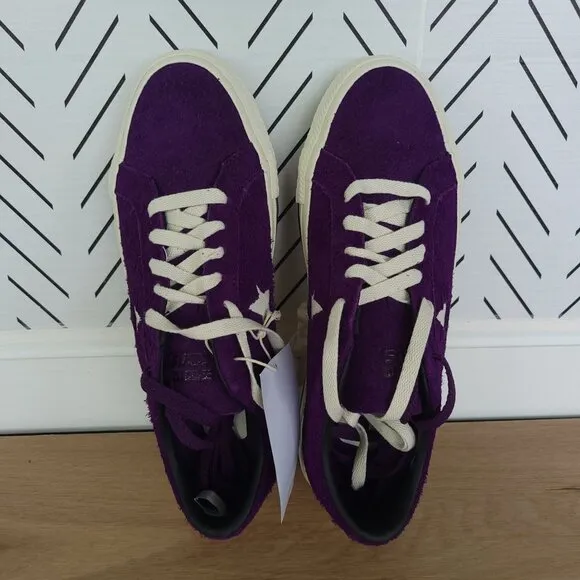 ⭐CONVERSE Women Shoes 8.5 CONS One Star Pro OX Suede Upper Purple Cream A08141C