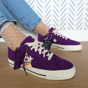 ⭐CONVERSE Women Shoes 8.5 CONS One Star Pro OX Suede Upper Purple Cream A08141C