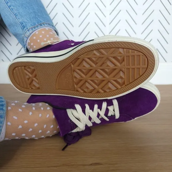 ⭐CONVERSE Women Shoes 8.5 CONS One Star Pro OX Suede Upper Purple Cream A08141C