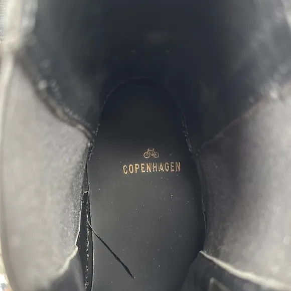 COPENHAGEN STUDIOS CPH686 Vitello Women's Black Leather Chelsea Boots Sz 10