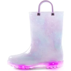 COPY - Kids Rain Boot Giral Purple Polyvinyl Chloride Waterproof Light up dual …