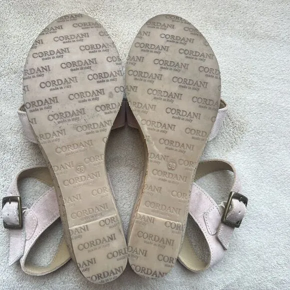Cordani Candy Blush Suede Leather Cork Wedge Platform Sandals EU 38 US 7.5 - 8