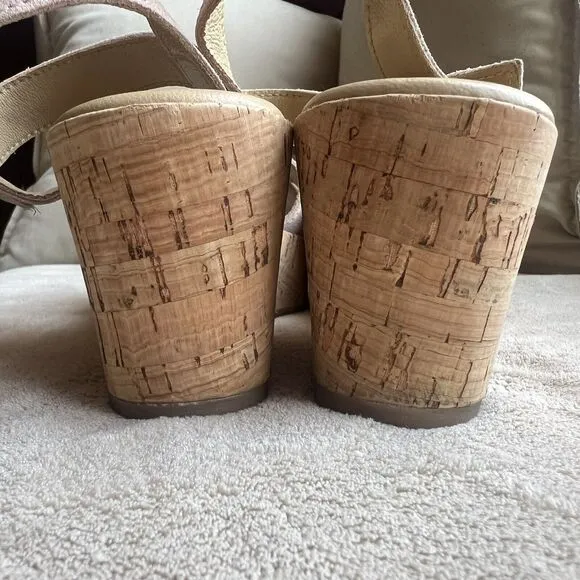Cordani Candy Blush Suede Leather Cork Wedge Platform Sandals EU 38 US 7.5 - 8
