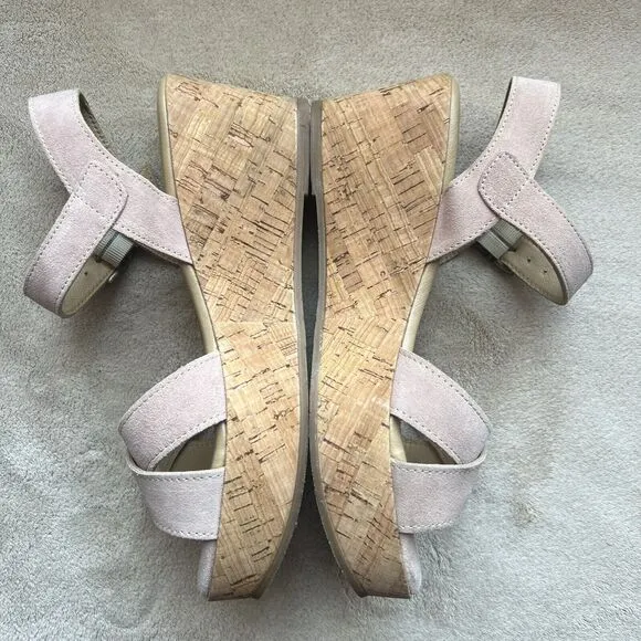 Cordani Candy Blush Suede Leather Cork Wedge Platform Sandals EU 38 US 7.5 - 8