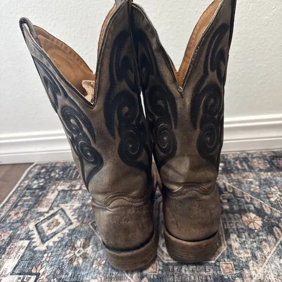 Corral Men's Embroidery Cowboy Boot - Square Toe Rugged Sz 9 EE