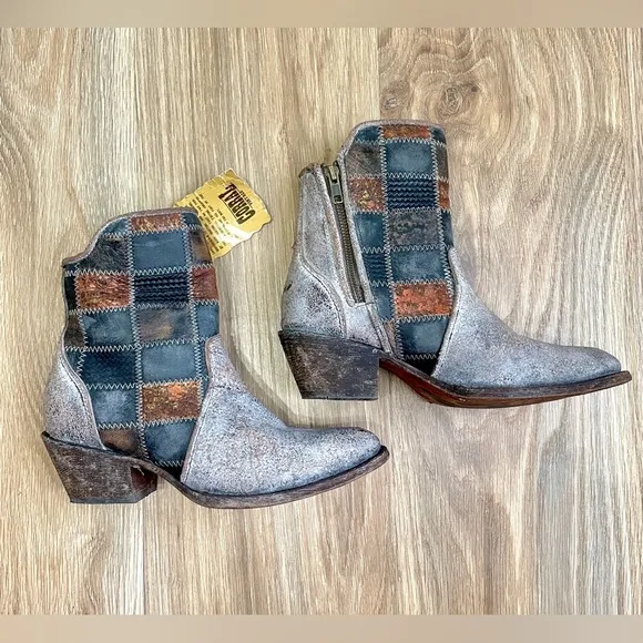 Corral Patchwork Leather Ankle Boot Style #C3167 Size 8 NEW