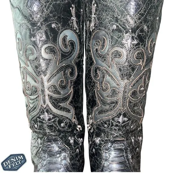 Corral Women’s Black/Grey Python Snip Toe Western/Cowboy Boots | RARE!!