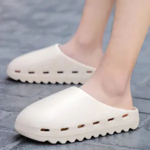 Couple Shoes New Men's Solid Color Baotou Slippers One-Piece Beach Sandals Indoor Trendy Men's Shoes