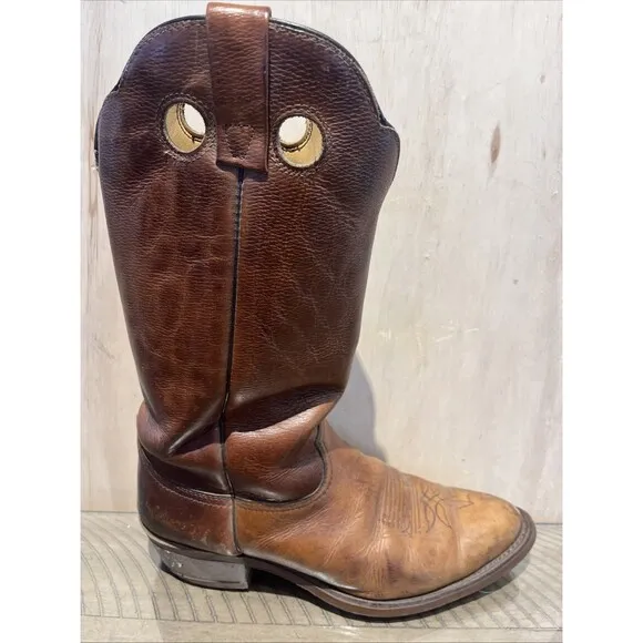 Cowboy Boots Mens Size 10.5 brown Made in USA Western Oil Chemical Proof