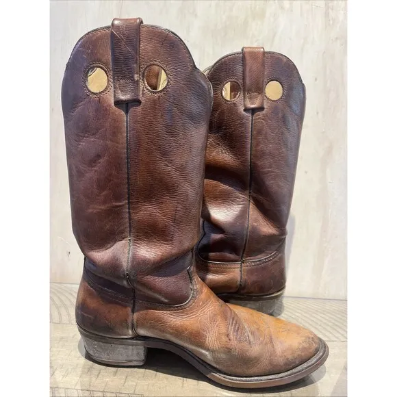 Cowboy Boots Mens Size 10.5 brown Made in USA Western Oil Chemical Proof