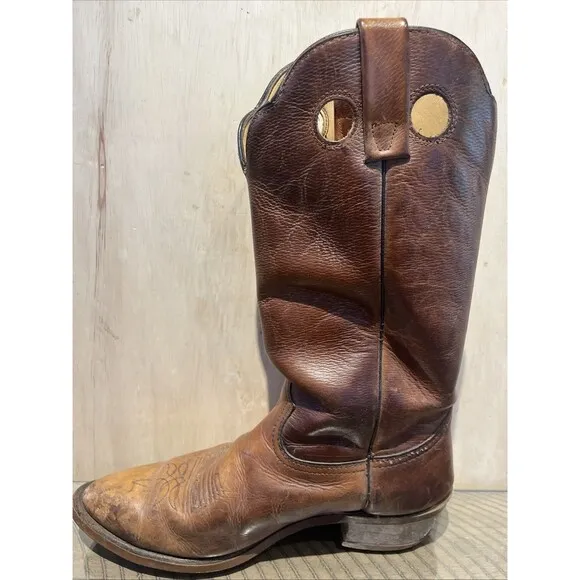 Cowboy Boots Mens Size 10.5 brown Made in USA Western Oil Chemical Proof