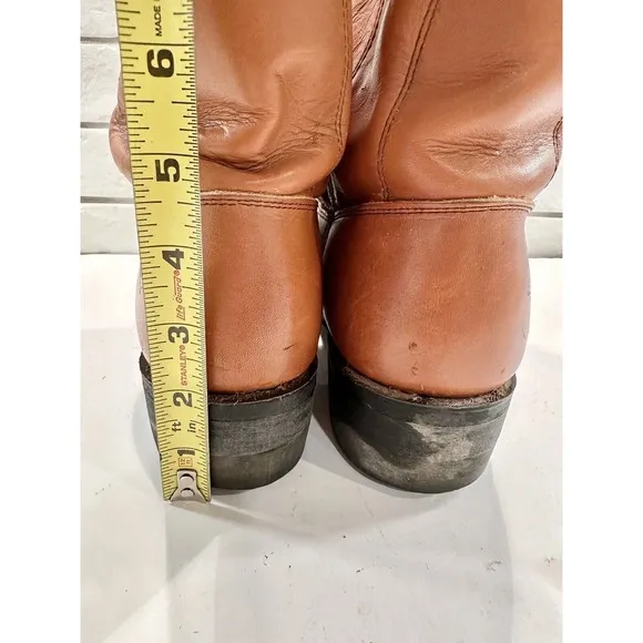 Cowboy Work Boots Leather MADE IN USA Sz 9 Oil &amp; Chemical Resistant Soles