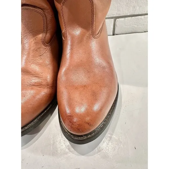 Cowboy Work Boots Leather MADE IN USA Sz 9 Oil &amp; Chemical Resistant Soles