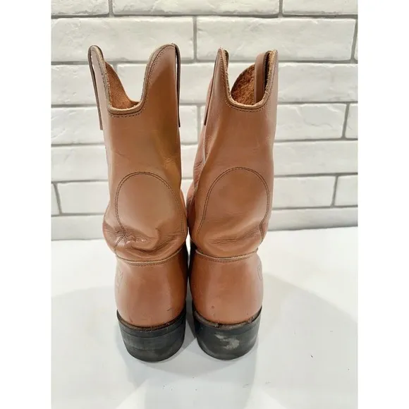 Cowboy Work Boots Leather MADE IN USA Sz 9 Oil &amp; Chemical Resistant Soles