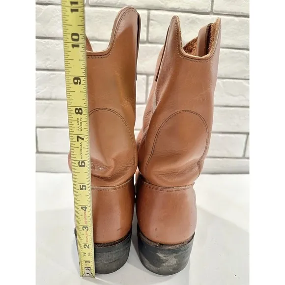 Cowboy Work Boots Leather MADE IN USA Sz 9 Oil &amp; Chemical Resistant Soles