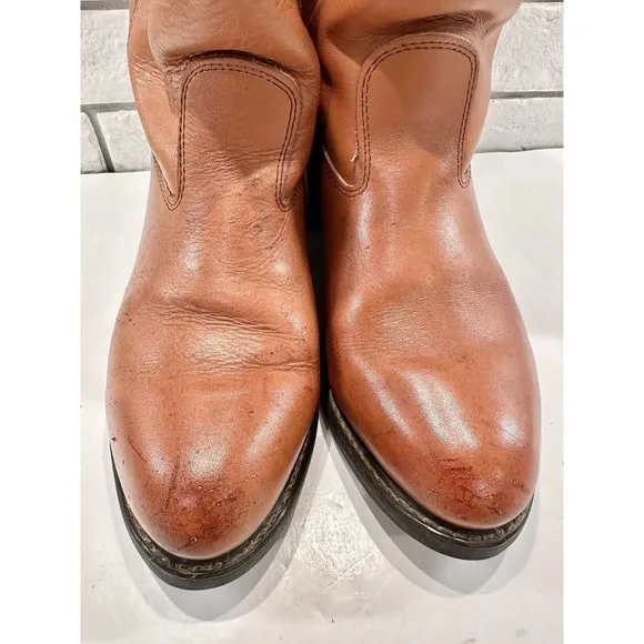 Cowboy Work Boots Leather MADE IN USA Sz 9 Oil &amp; Chemical Resistant Soles