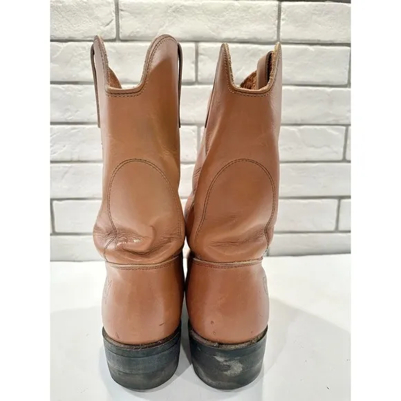 Cowboy Work Boots Leather MADE IN USA Sz 9 Oil &amp; Chemical Resistant Soles
