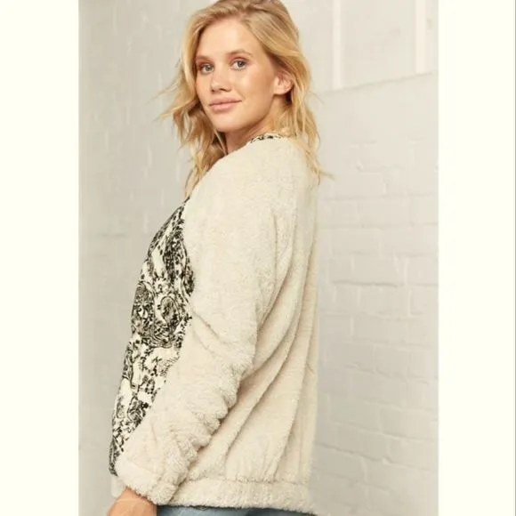 Cream Paisley Print Soft Jacket