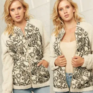 Cream Paisley Print Soft Jacket