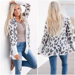 Cream Printed Long Sleeve Cardigan