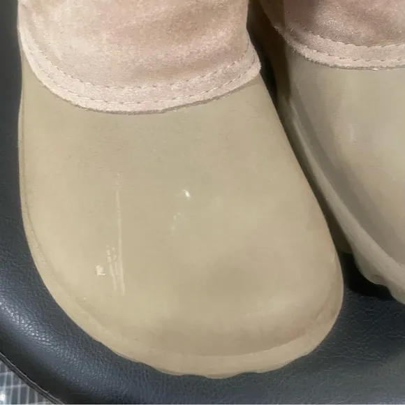 Crocs Ambler Outdoor Suede Rubber Boots - Men's Size 8 - Khaki, Faux Fur Lining
