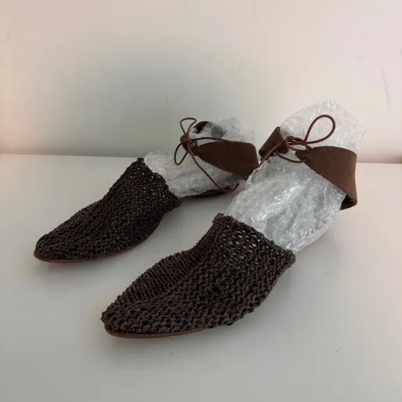 CYDWOQ North Elegant Brown Woven Sandals 38
