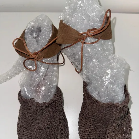 CYDWOQ North Elegant Brown Woven Sandals 38
