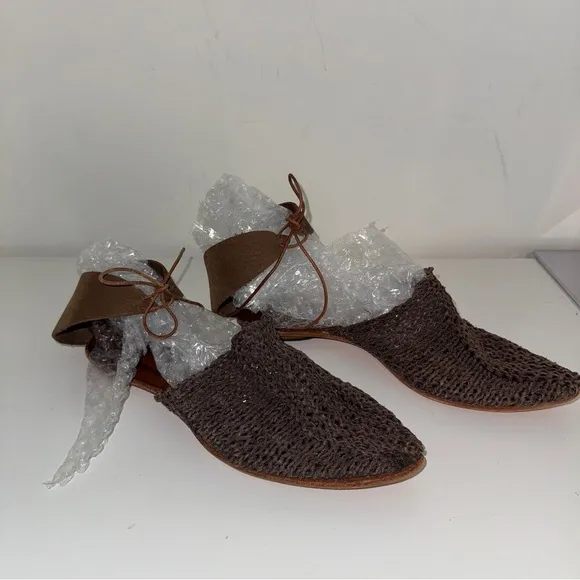 CYDWOQ North Elegant Brown Woven Sandals 38
