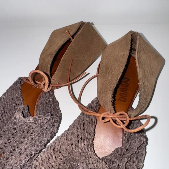 CYDWOQ North Elegant Brown Woven Sandals 38