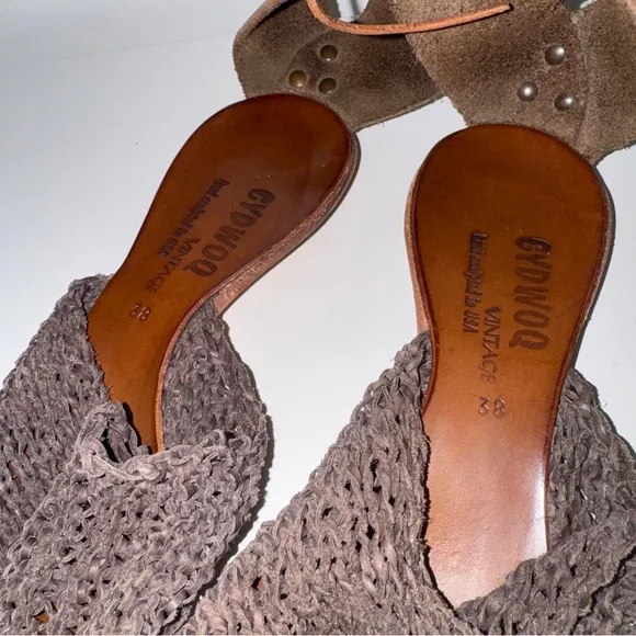 CYDWOQ North Elegant Brown Woven Sandals 38